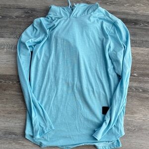 Light Blue Long Sleeve Top with hood. Men’s medium.